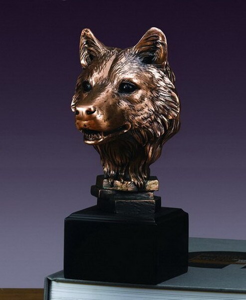 Wolf head Bust Sculptural Sacred Artwork Figurine Wildlife portrait